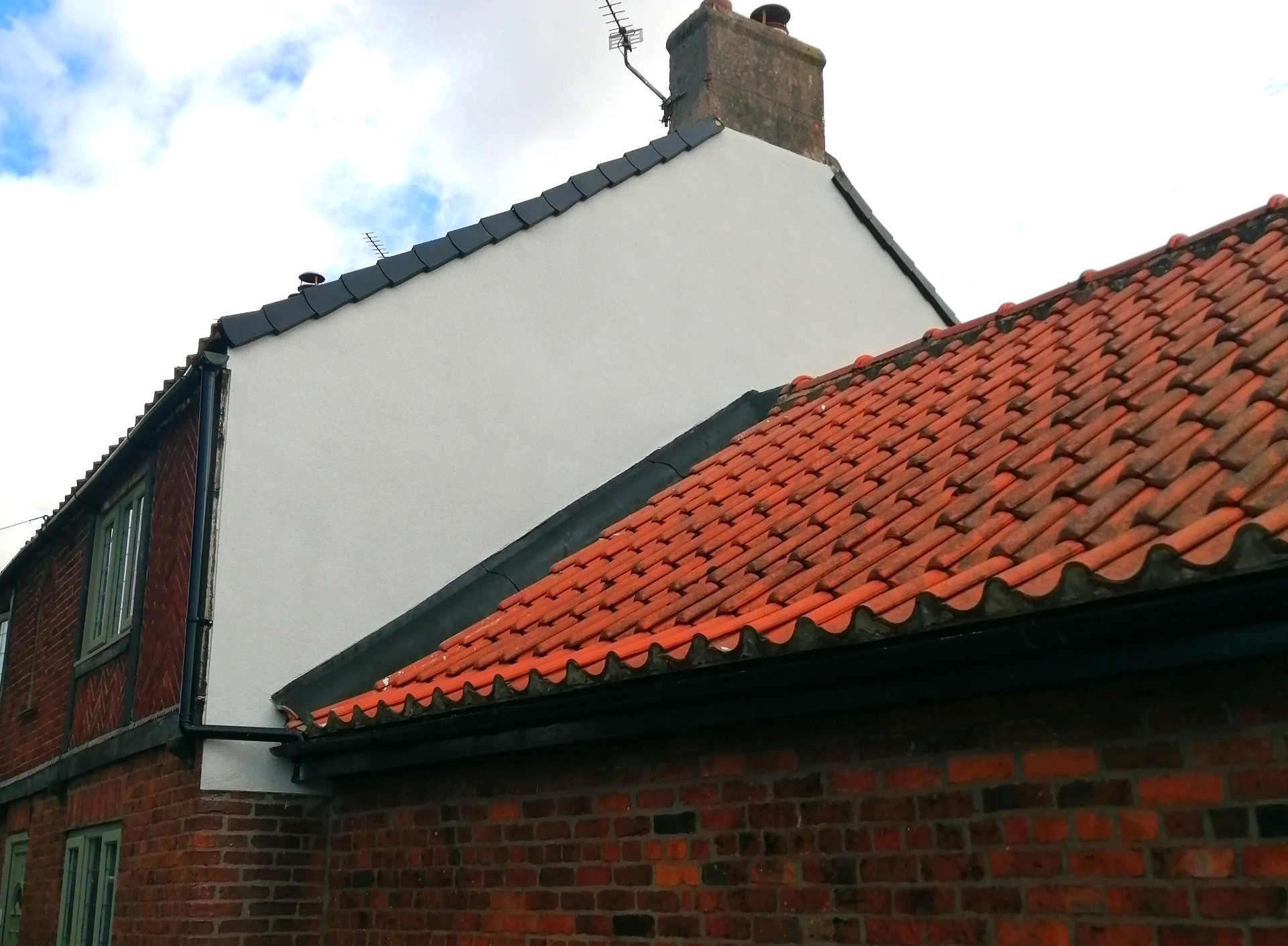 Gable end repaired and recoated