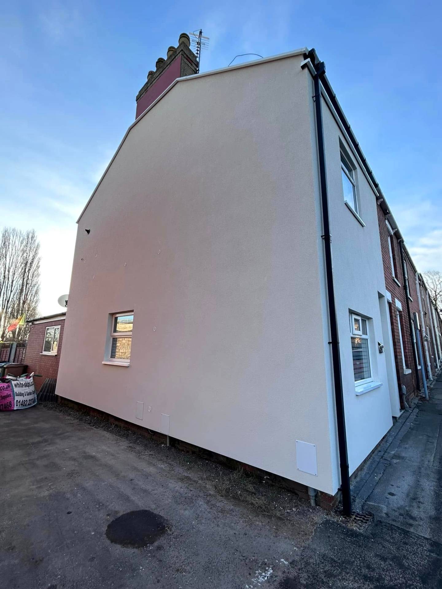 Fresh monocouche render finish