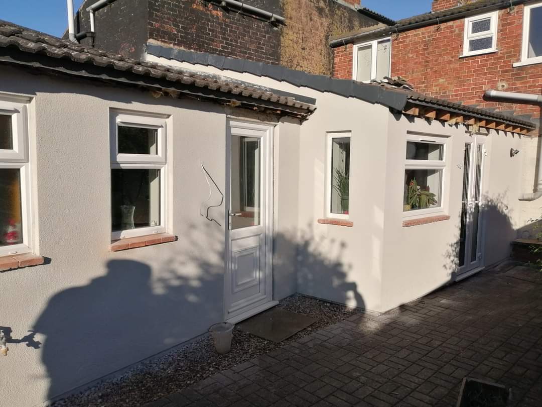 Completed external wall insulation showing the finished result