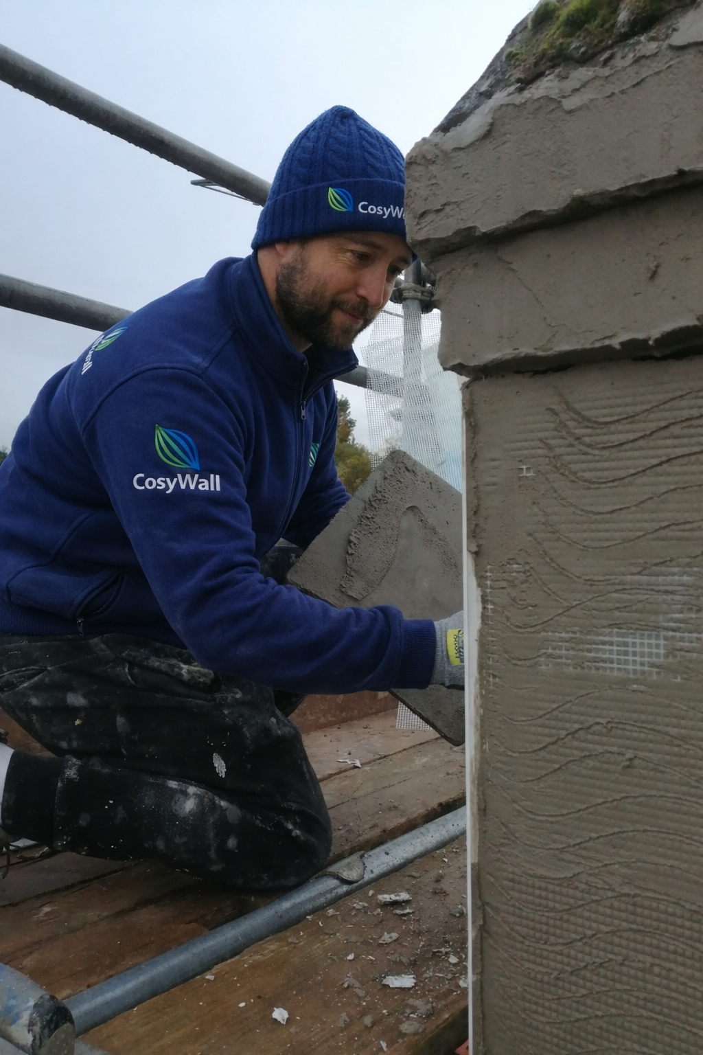 External wall insulation being installed on a Yorkshire home