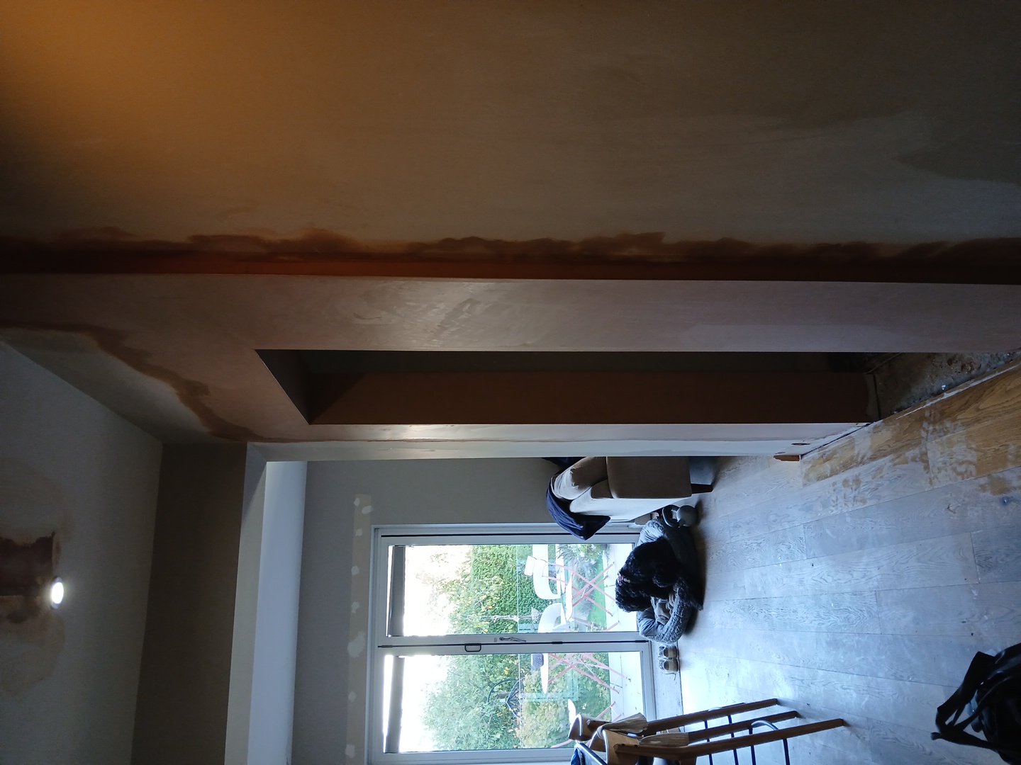Lounge after full boarding and skim plaster